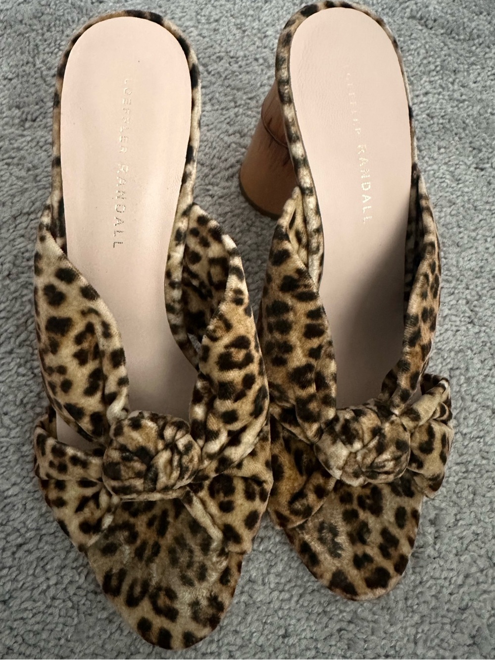 Loeffler Randall Celeste Knotted Leopard Mules Women’s Size 9